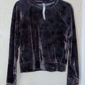 LULULEMON VELOUR LONG SLEEVE TOP PURPLE GREY DARK WASH 8 EXCELLENT CONDITION